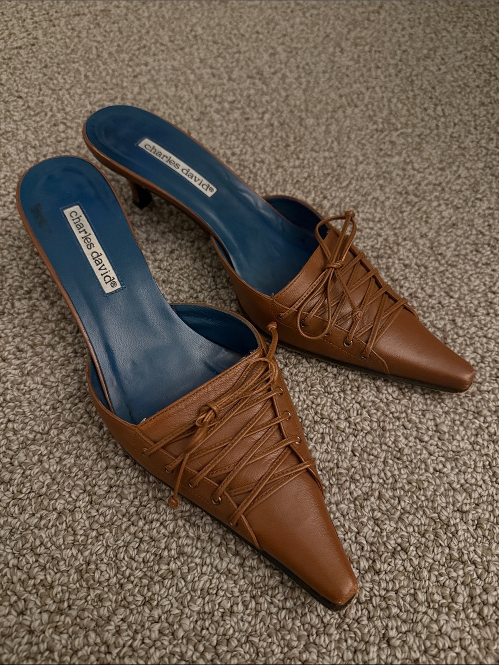 Charles David Leather Mules Size 8